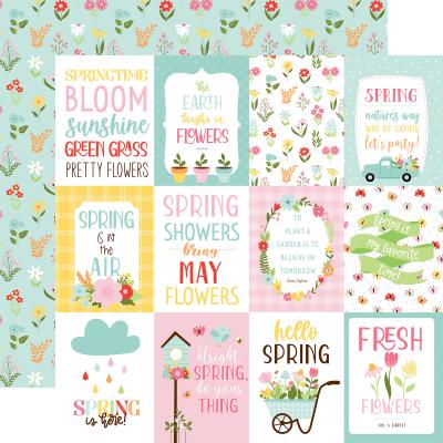 Echo Park Welcome Spring Designpapier - 3 x 4 Journaling Cards